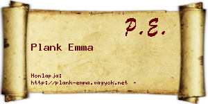 Plank Emma névjegykártya